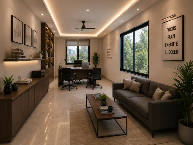 Office with lounge area